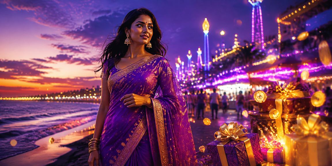 Live casino player enjoying game on mobile device at Chennai Marina Beach